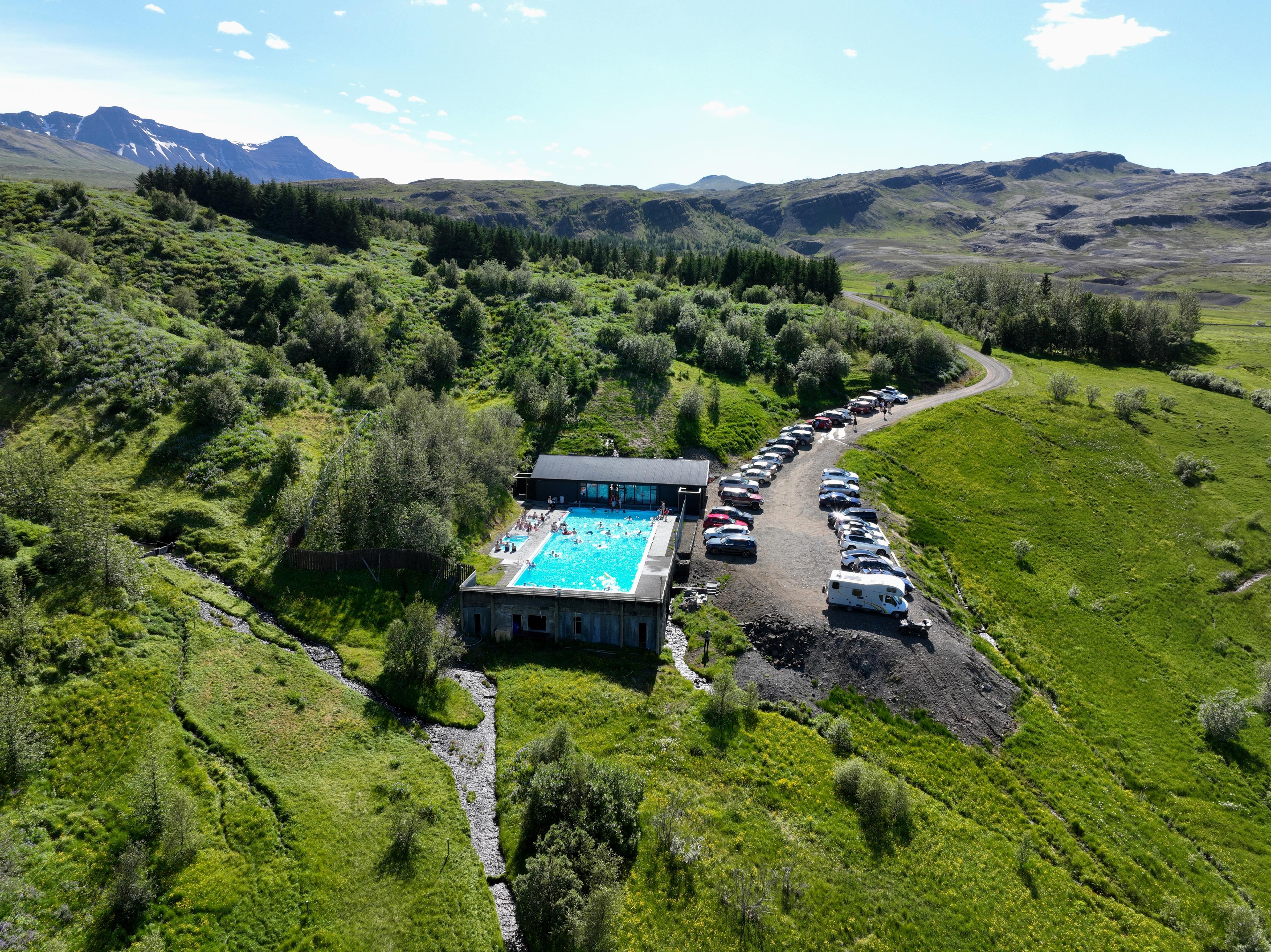 Hreppslaug Swimming pool in Borgarnes, Iceland