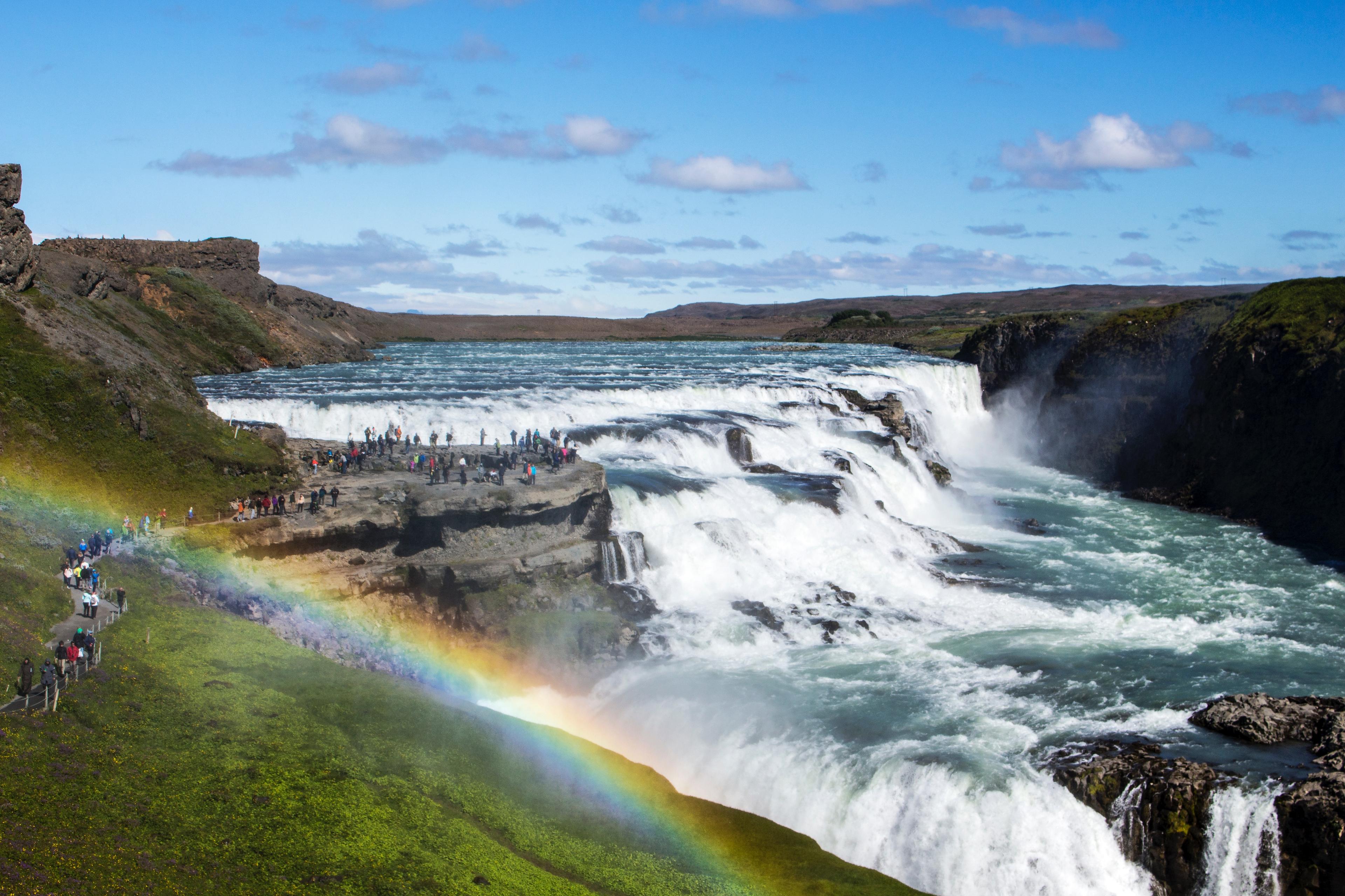 Gullfoss Waterfall in summer