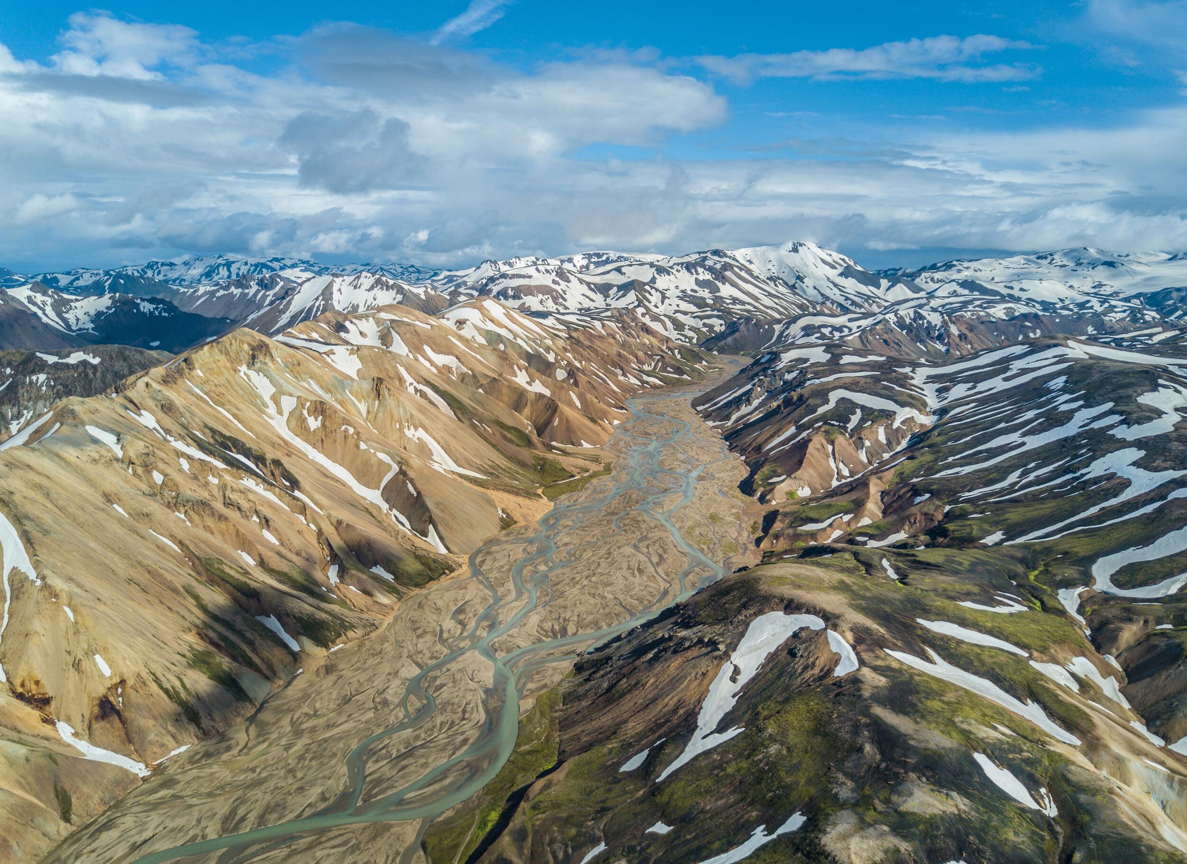 Aerial view of Icelandic Highlands