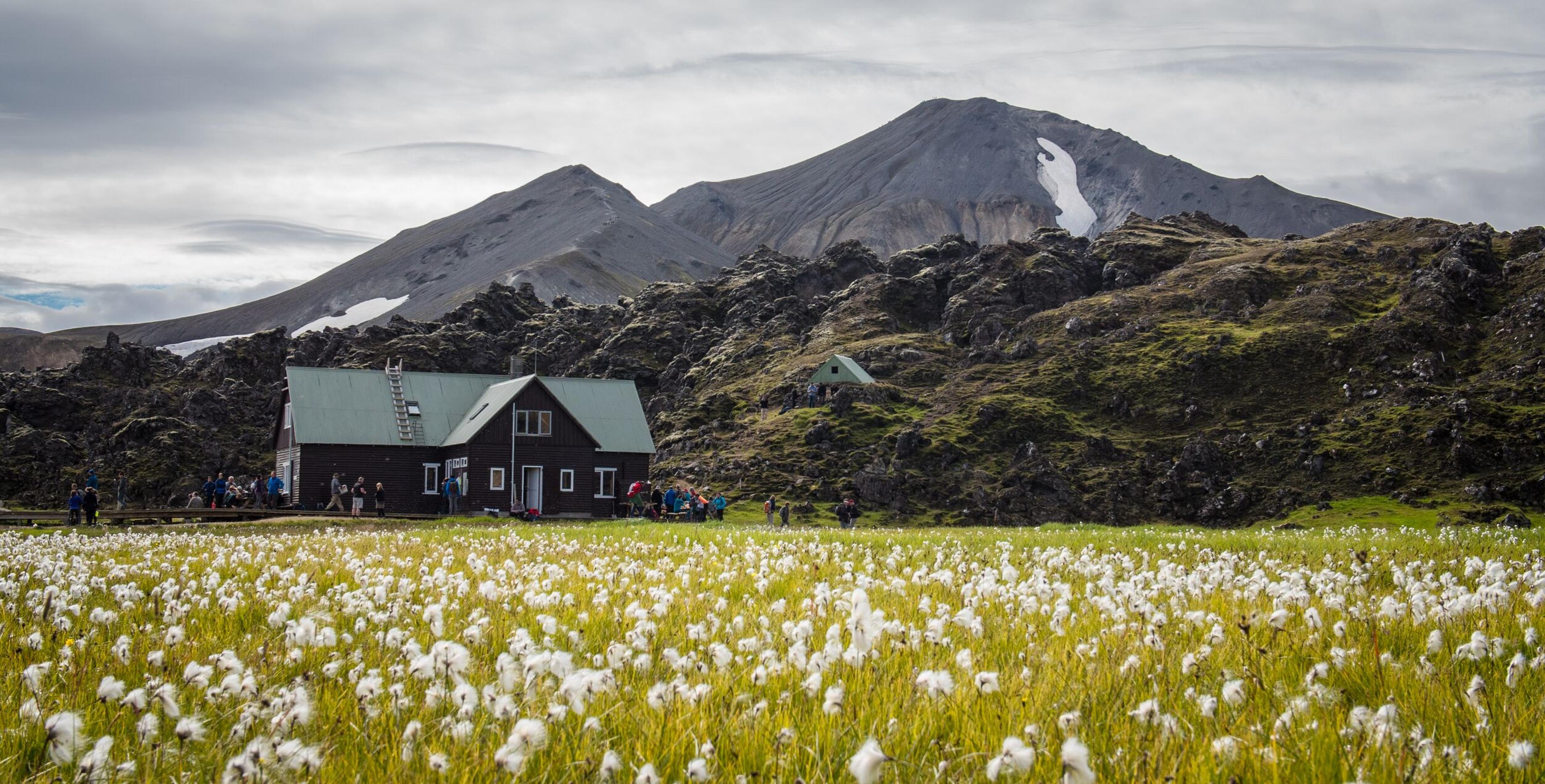 Mountain hut in the Iceland Highlands on a Landmannalaugar tour.