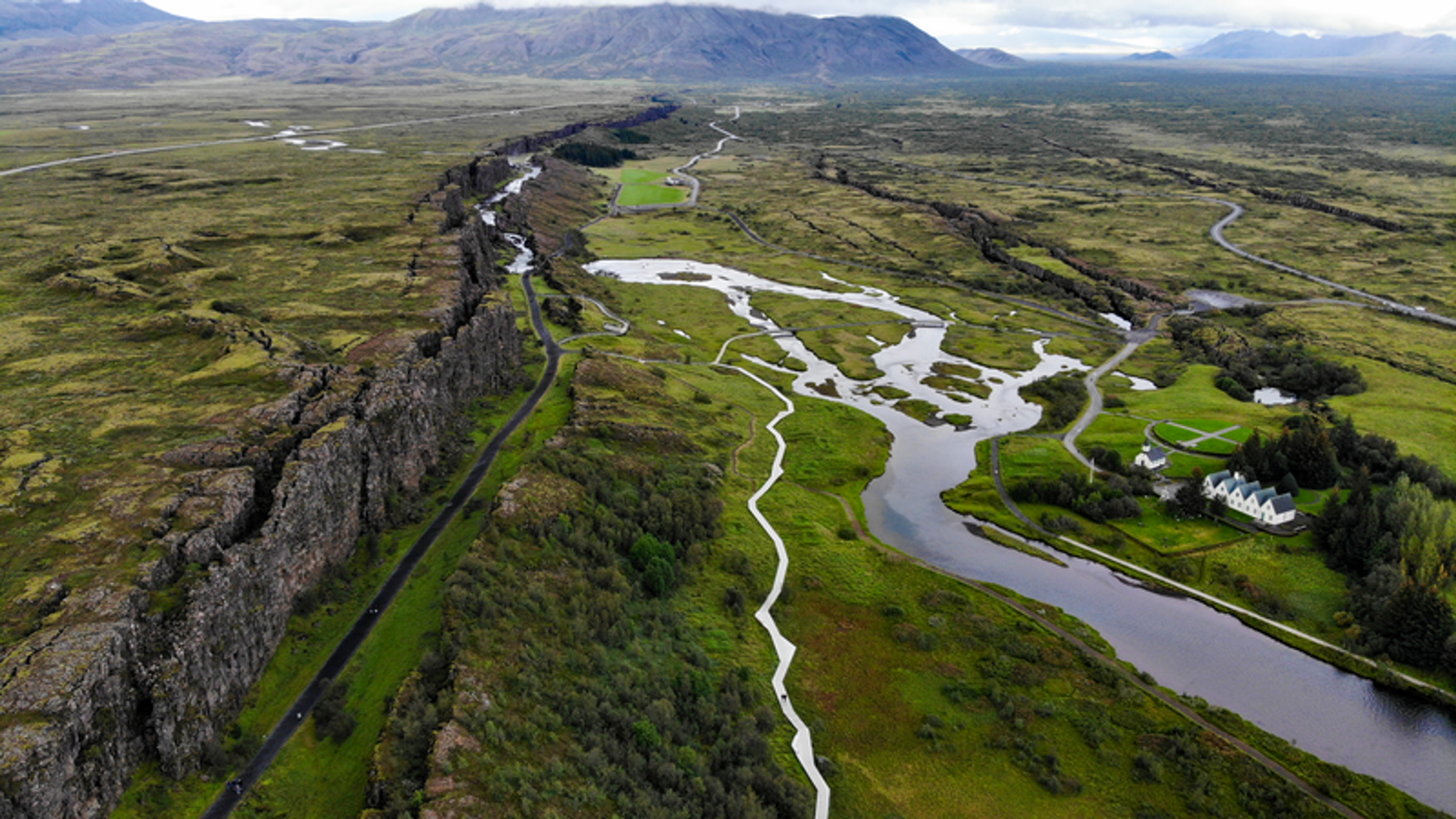 Thingvellir valley from above.