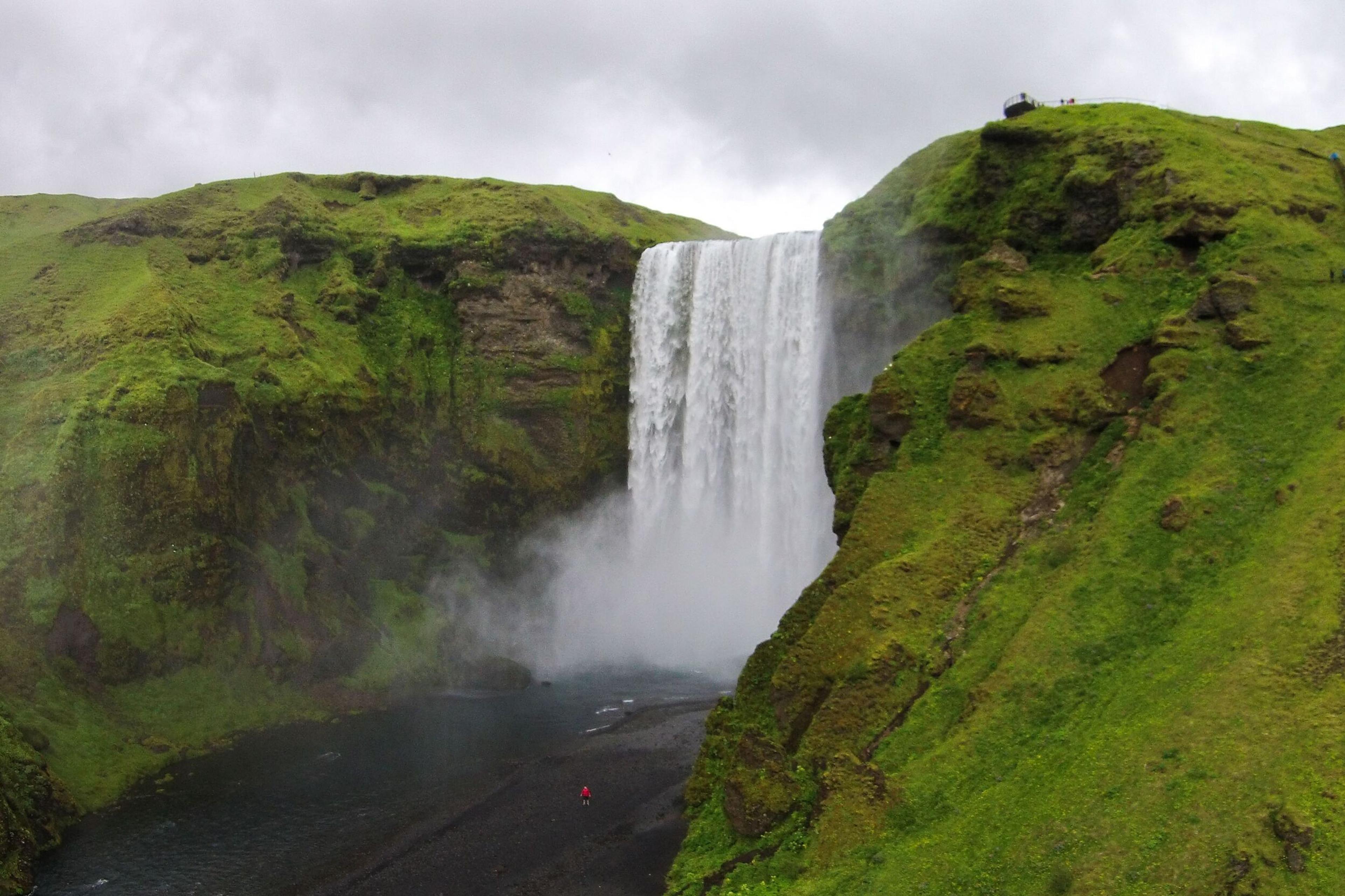 Skogafoss waterfall in the south coast of Iceland.