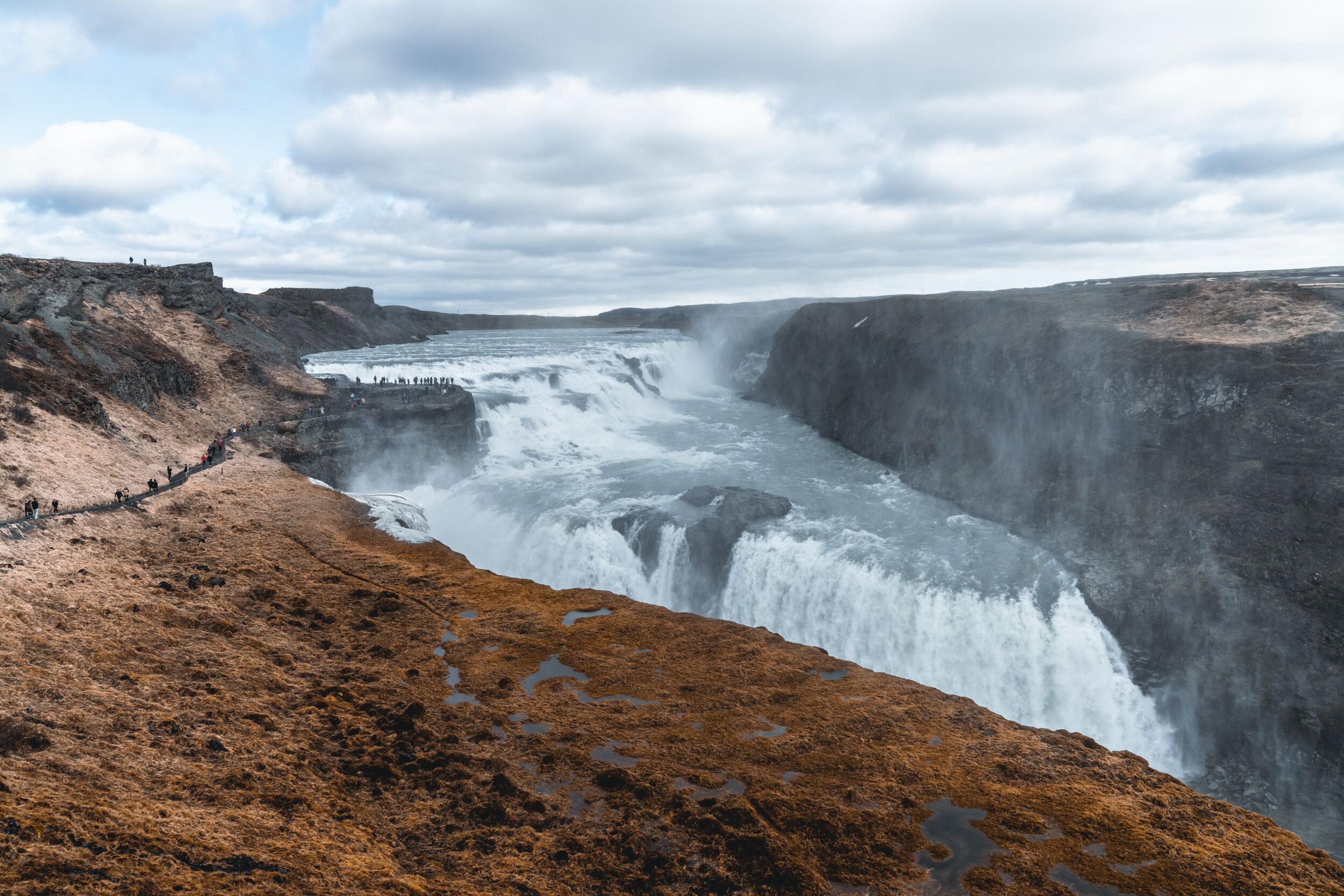 Gullfoss Waterfall during winter time