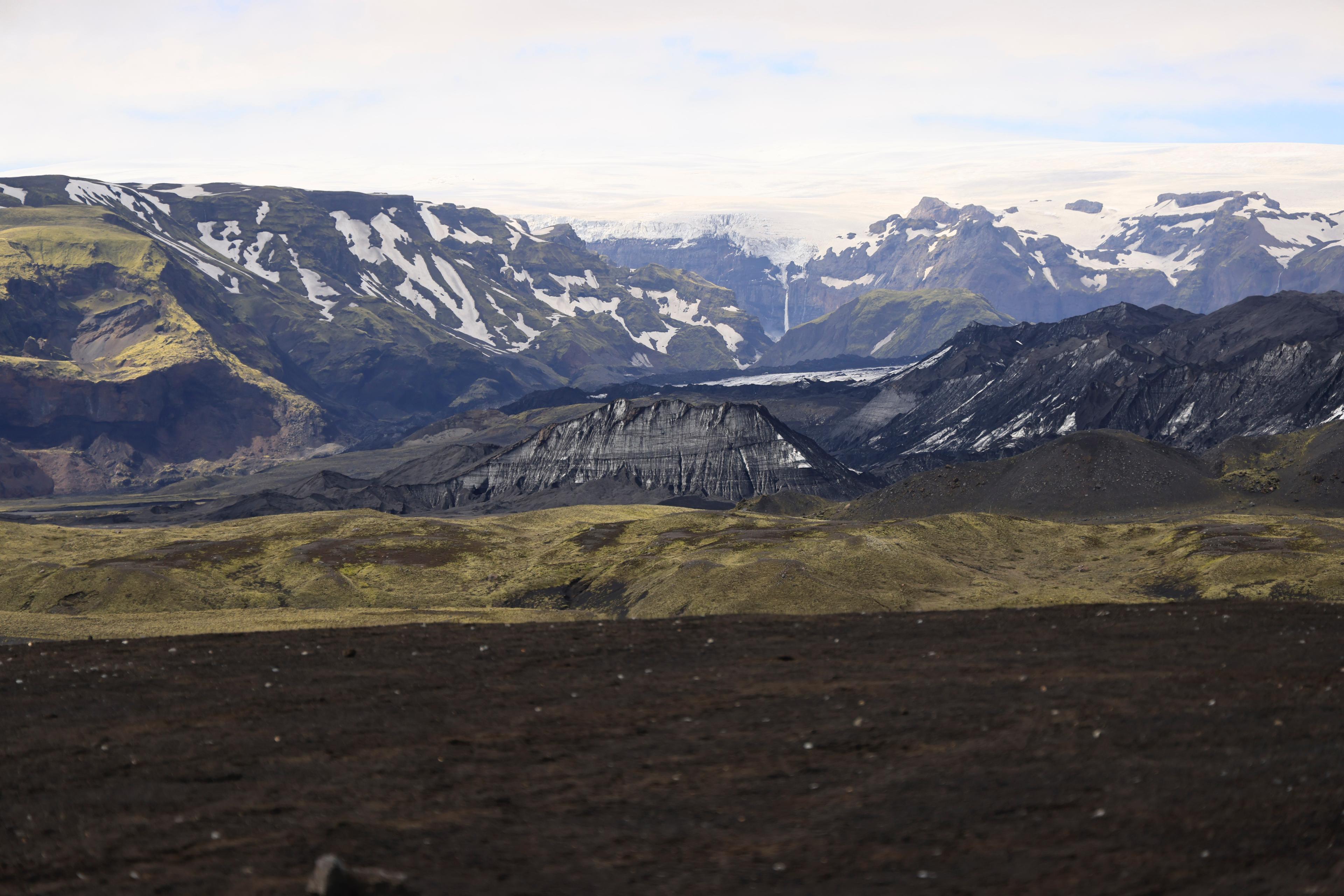 Aerial view of Katla Volcano and glacier.