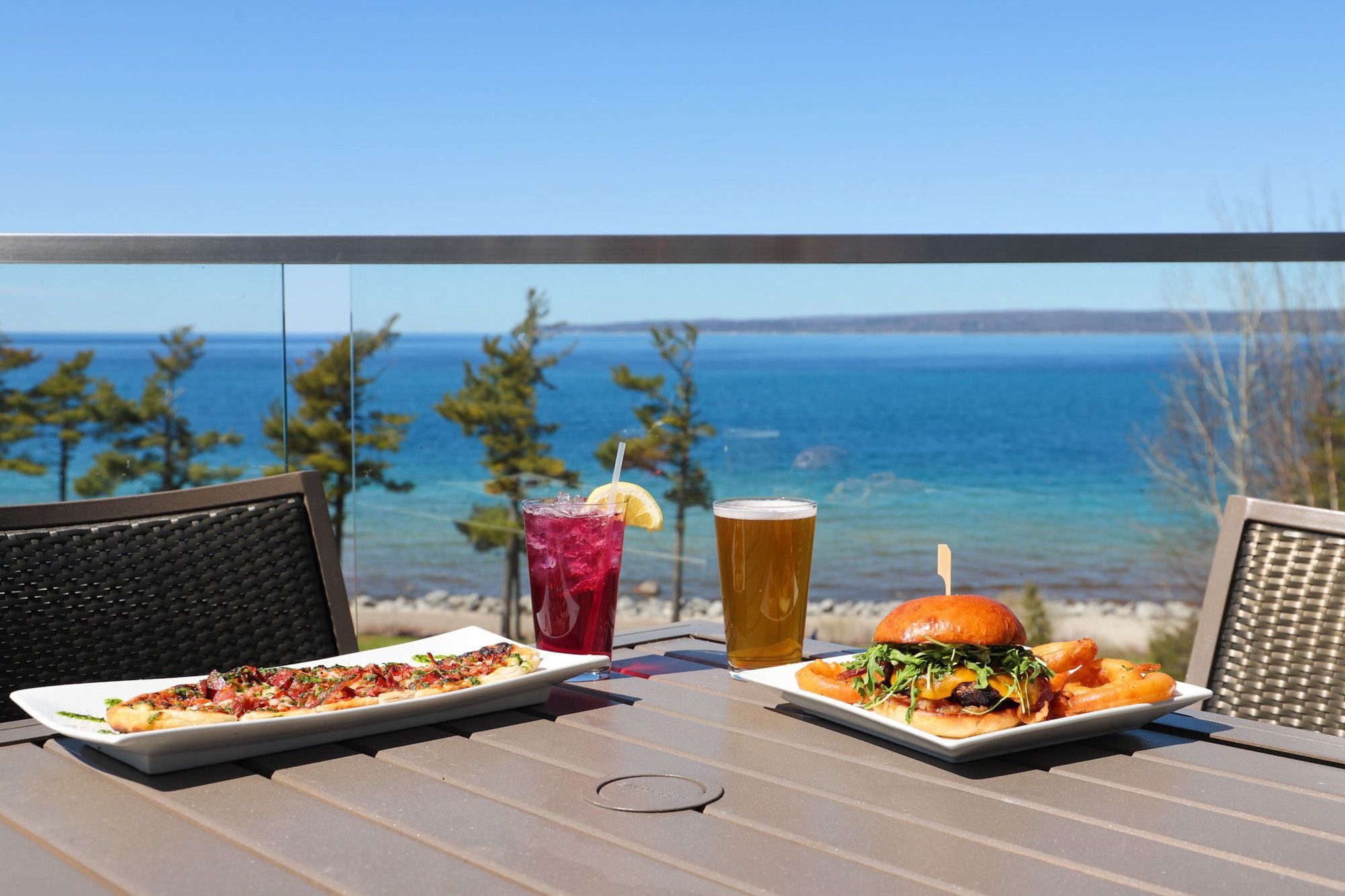 Lunch on The Links Grille patio overlooking Lake Michigan