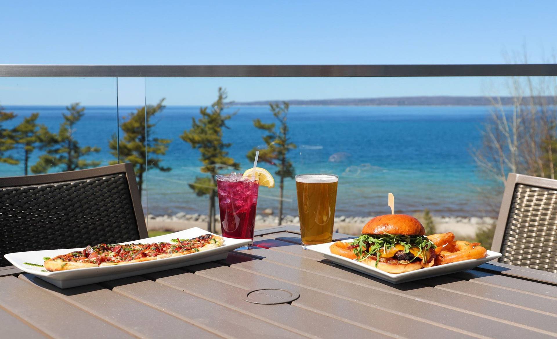 Lunch on The Links Grille patio overlooking Lake Michigan