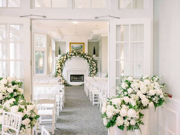 Preserve Room ceremony, floral arch