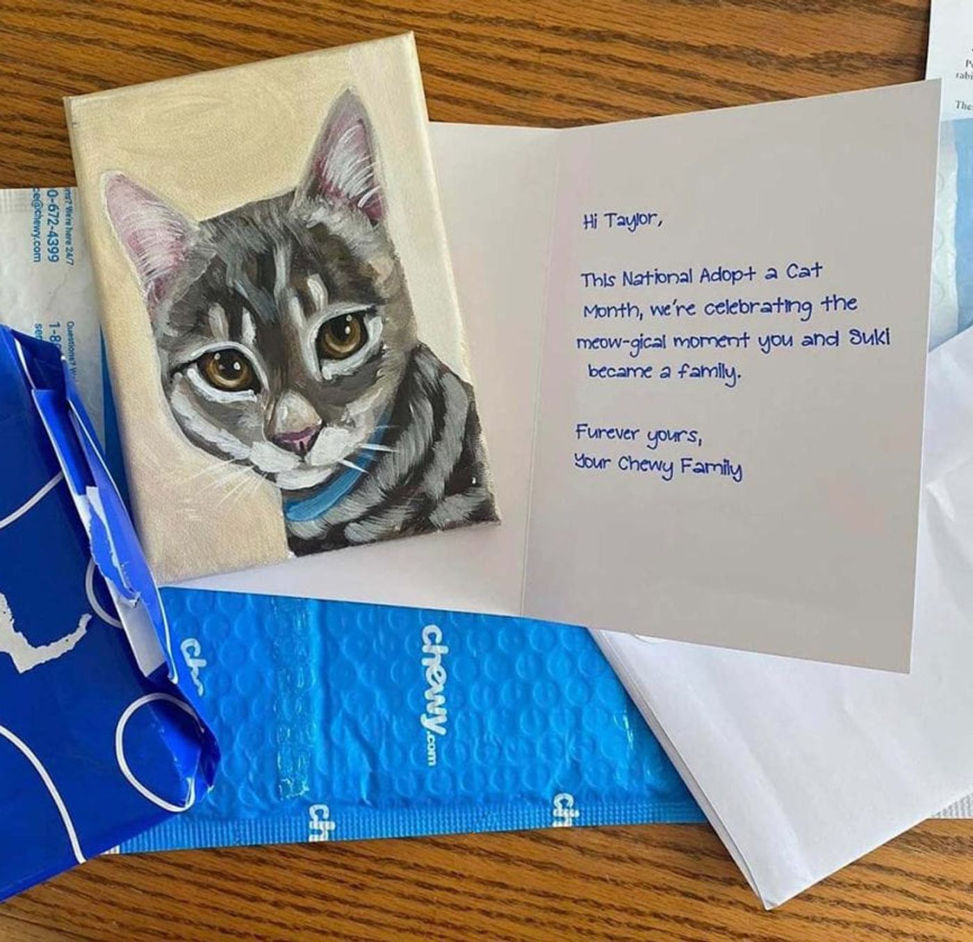 Chewy delights pet owners by sending over 1000 commissioned pet portraits every week