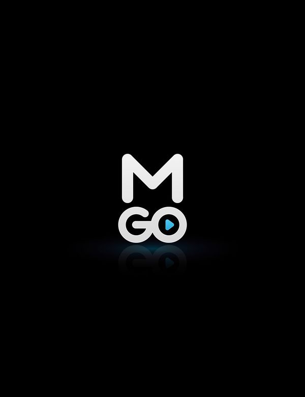 The letter M placed above the word GO, with a play button in the middle of the letter O