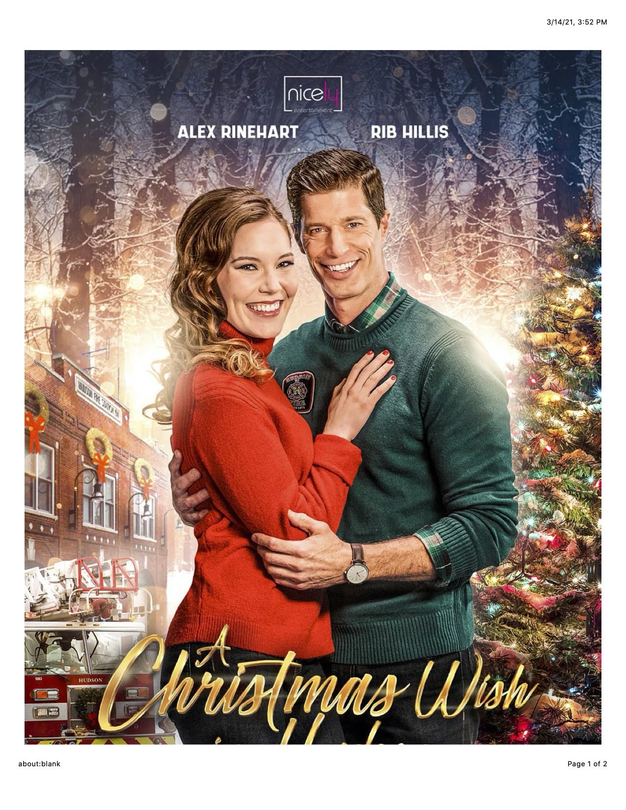 Movie poster for "A Chrismas Wish in Hudson"