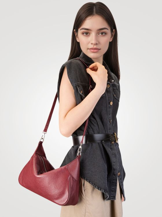 Elova Handcrafted Genuine Leather Crossbody Bag in Black - E745 view 5