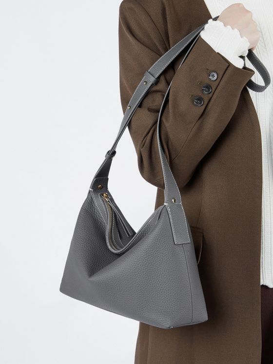 Elova Handcrafted Genuine Leather Crossbody Bag in Gray - E519 view 4