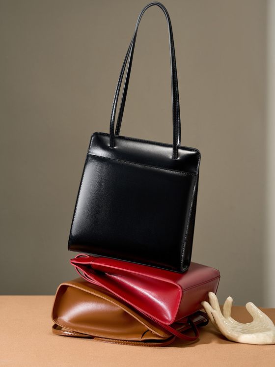 Elova Handcrafted Genuine Leather Tote Bag in Black - E388 view 5