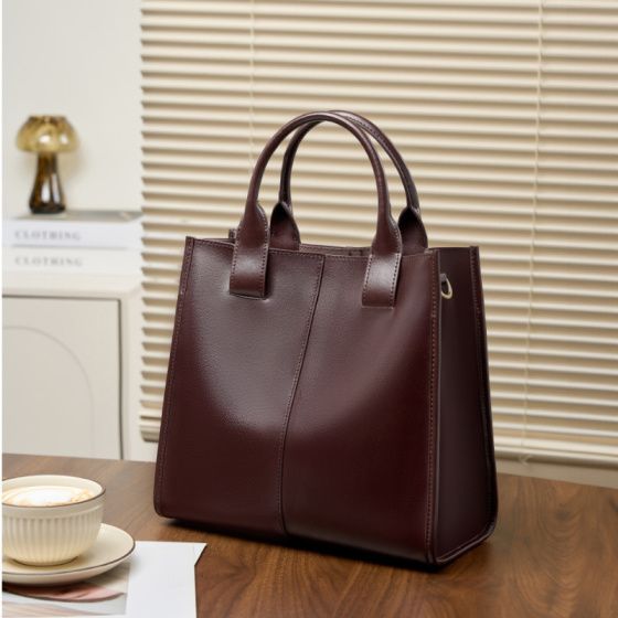 Elova Handcrafted Genuine Leather Tote Bag in Black - E542 view 6