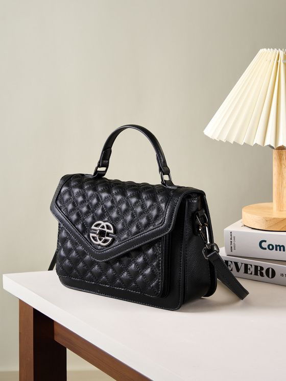 Elova Handcrafted Genuine Leather Crossbody Bag in Black - E248 view 5