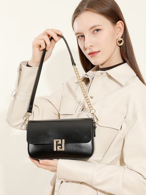 Elova Handcrafted Genuine Leather Bag in Black - E586 view 4