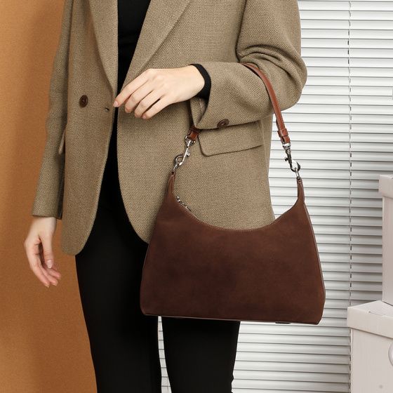 Elova Handcrafted Genuine Leather Tote Bag in Brown - E535 view 2