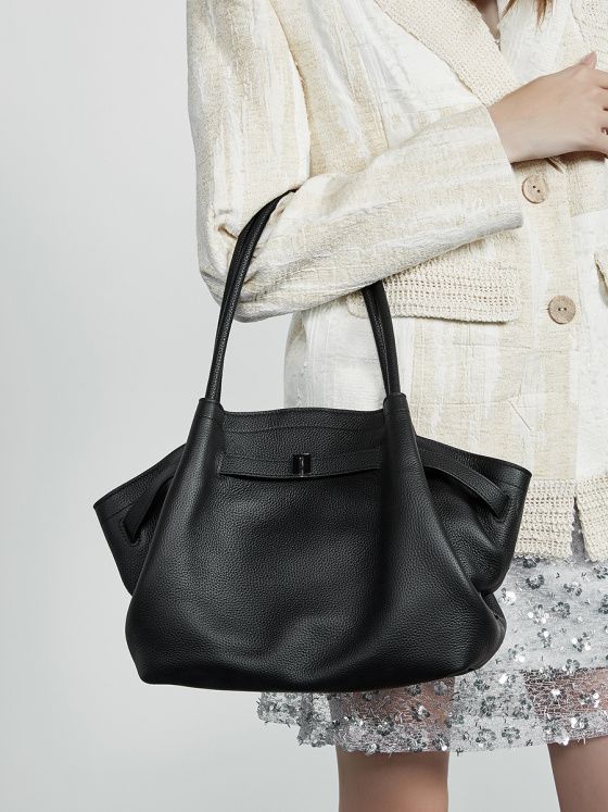 Elova Handcrafted Genuine Leather Bag in Black - E648 view 4