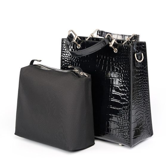 Elova Handcrafted Genuine Leather Crossbody Bag in Black - E441 view 6