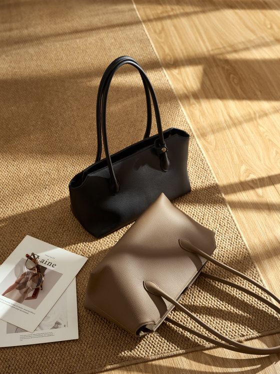 Elova Handcrafted Genuine Leather Tote Bag in Black - E407 view 7