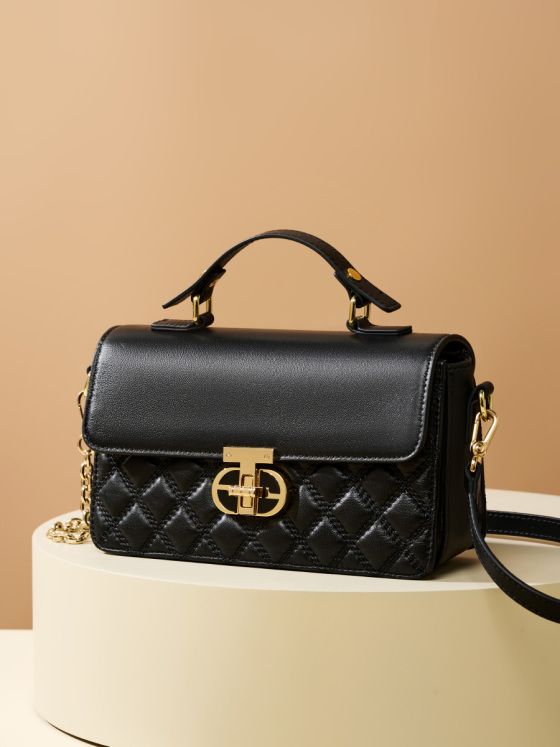 Elova Handcrafted Genuine Leather Bag in Black - E426 view 7