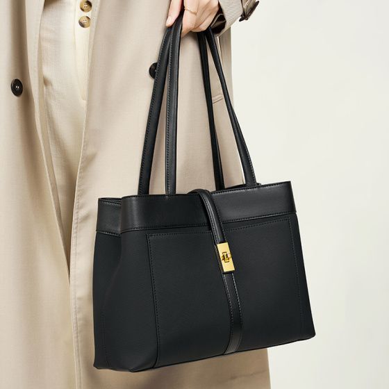 Elova Handcrafted Genuine Leather Tote Bag in Black - E170 view 2