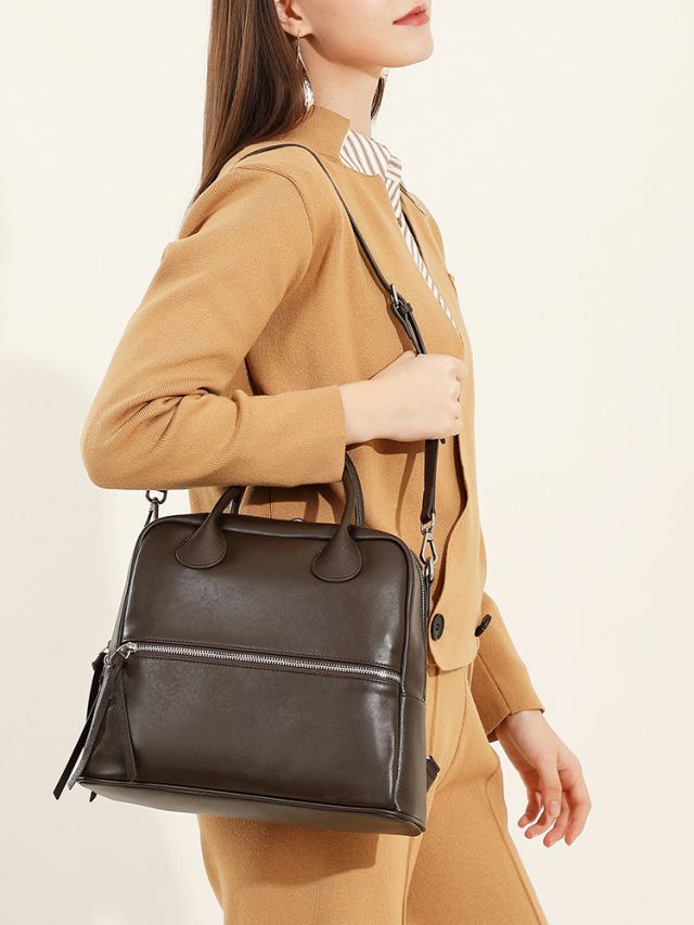 Elova Handcrafted Genuine Leather Crossbody Bag in Black - E575 view 5