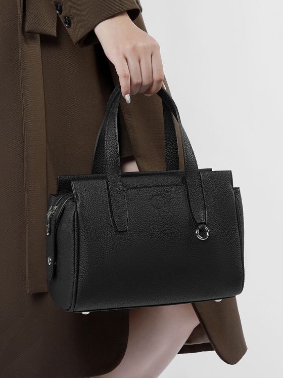 Elova Handcrafted Genuine Leather Crossbody Bag in Black - E507 view 7