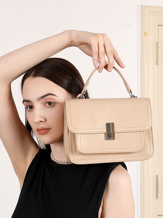 Elova Handcrafted Genuine Leather Crossbody Bag in Black - E683 view 4