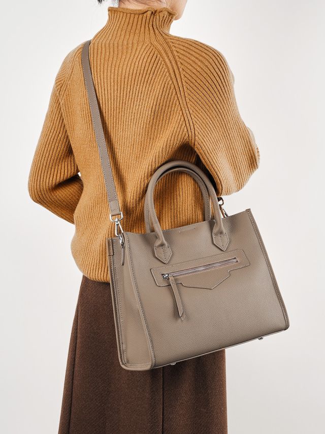 Elova Handcrafted Genuine Leather Tote Bag in Black - E252 view 8