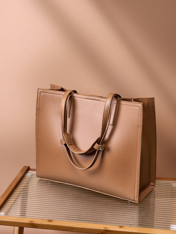 Elova Handcrafted Genuine Leather Tote Bag in Black - E282 view 6