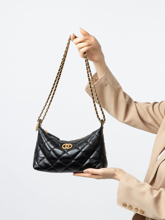 Elova Handcrafted Genuine Leather Hobo Bag in Black - E748 view 5