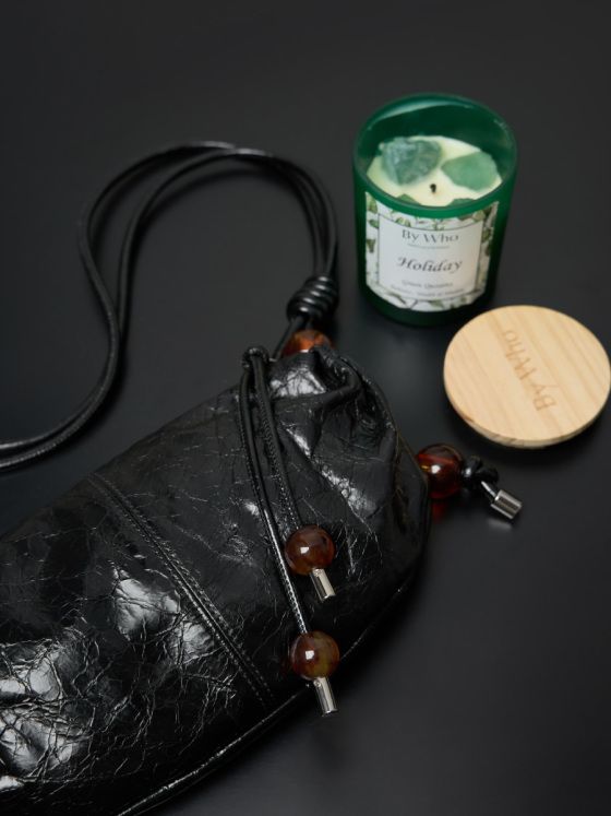 Elova Handcrafted Genuine Leather Crossbody Bag in Black - E472 view 5