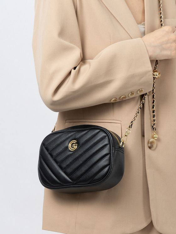 Elova Handcrafted Genuine Leather Crossbody Bag in Black - E699 view 7