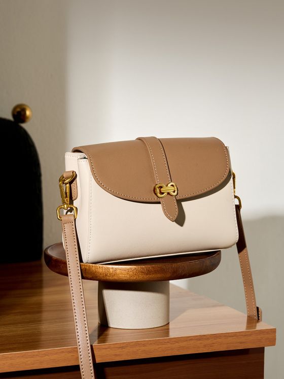 Elova Handcrafted Genuine Leather Crossbody Bag in White - E391 view 5