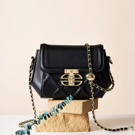 Elova Handcrafted Genuine Leather Crossbody Bag in Black - E352 view 6