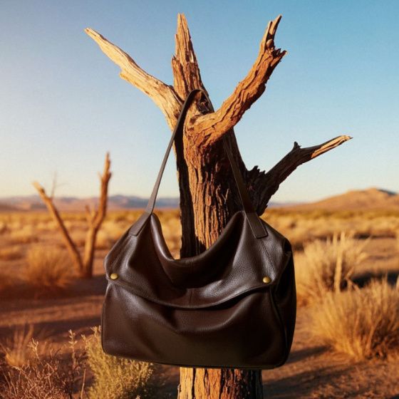 Elova Handcrafted Genuine Leather Tote Bag in Black - E566 view 4