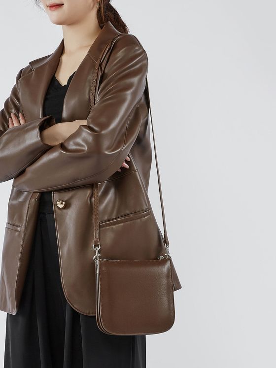 Elova Handcrafted Genuine Leather Crossbody Bag in Black - E480 view 6