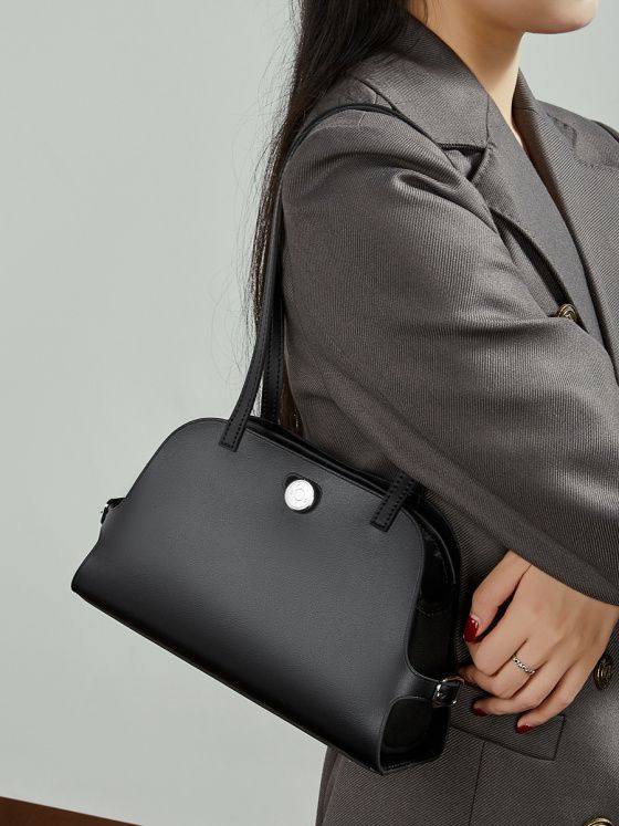 Elova Handcrafted Genuine Leather Bag in Black - E785 view 6