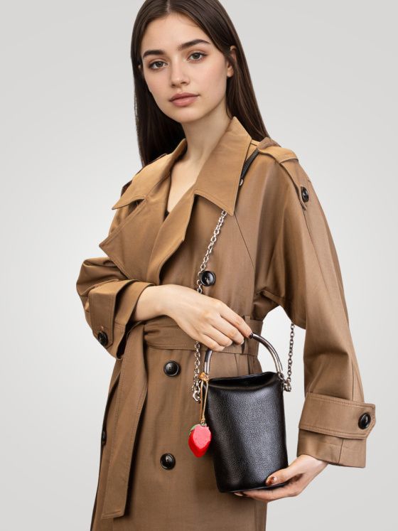 Elova Handcrafted Genuine Leather Crossbody Bag in Black - E727 view 5