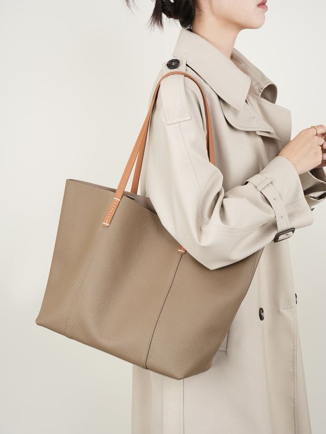 Elova Handcrafted Genuine Leather Tote Bag in Black - E265 view 6