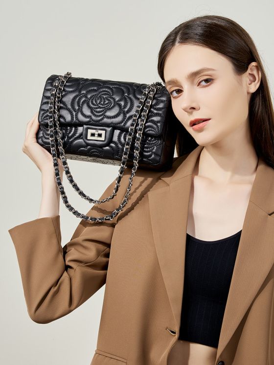 Elova Handcrafted Genuine Leather Crossbody Bag in Black - E417 view 4