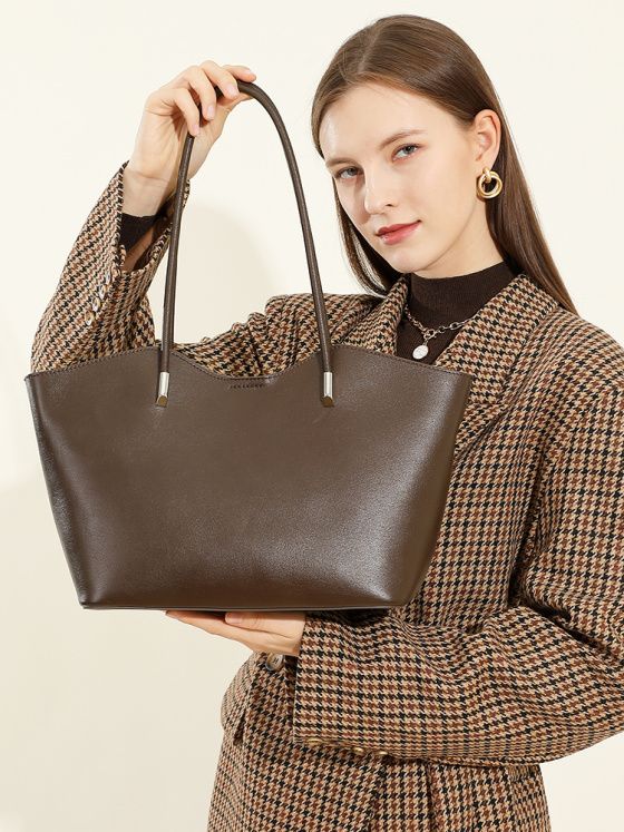 Elova Handcrafted Genuine Leather Tote Bag in Black - E578 view 3