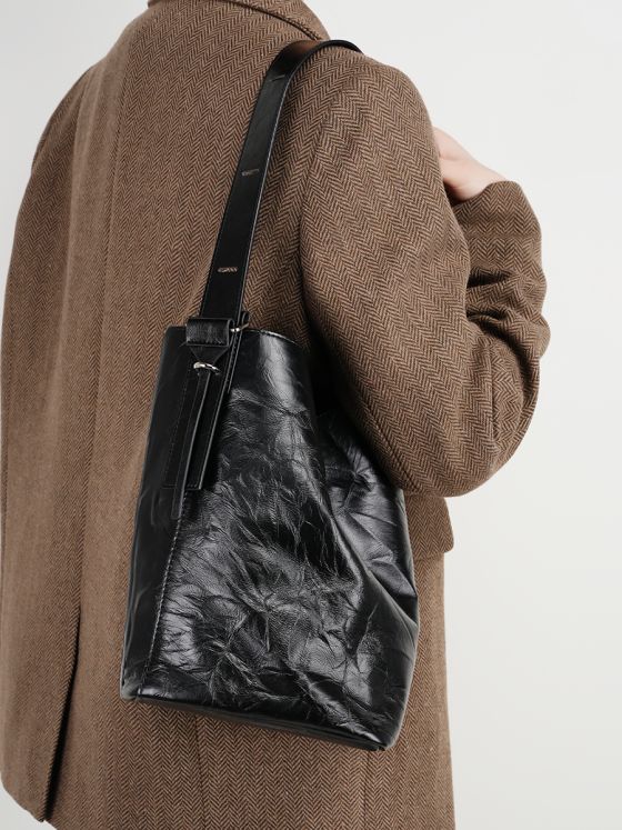 Elova Handcrafted Genuine Leather Tote Bag in Black - E244 view 4