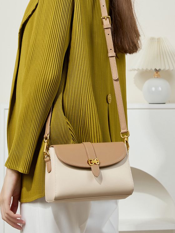 Elova Handcrafted Genuine Leather Crossbody Bag in White - E391 view 4