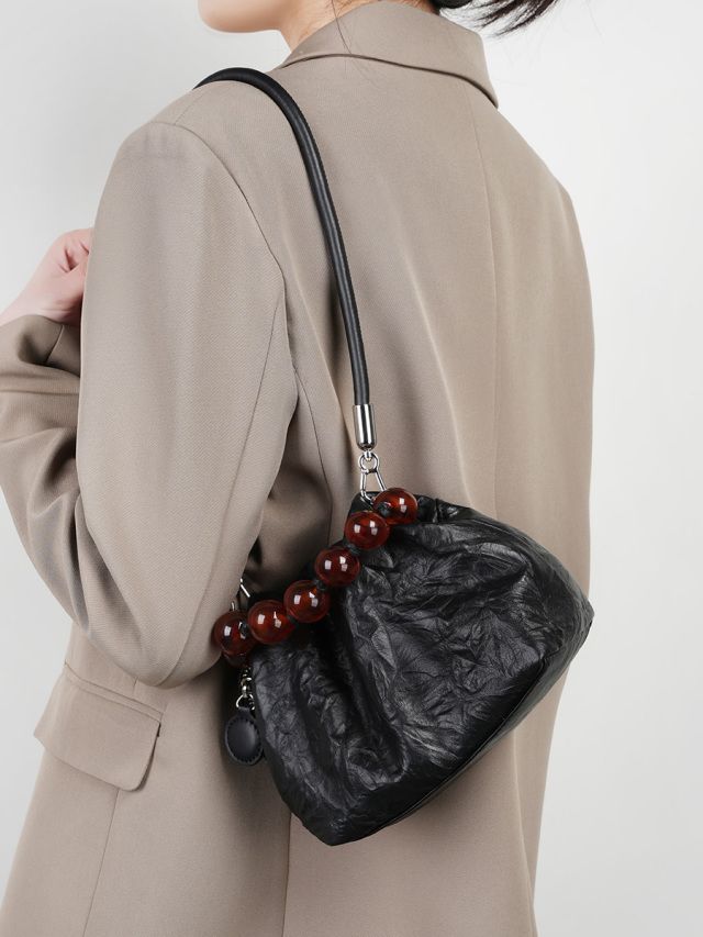 Elova Handcrafted Genuine Leather Crossbody Bag in Black - E184 view 8