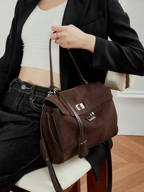 Elova Handcrafted Genuine Leather Crossbody Bag in Black - E784 view 2