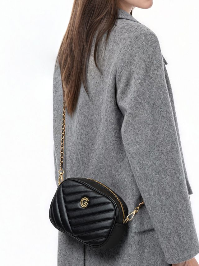 Elova Handcrafted Genuine Leather Crossbody Bag in Black - E797 view 8