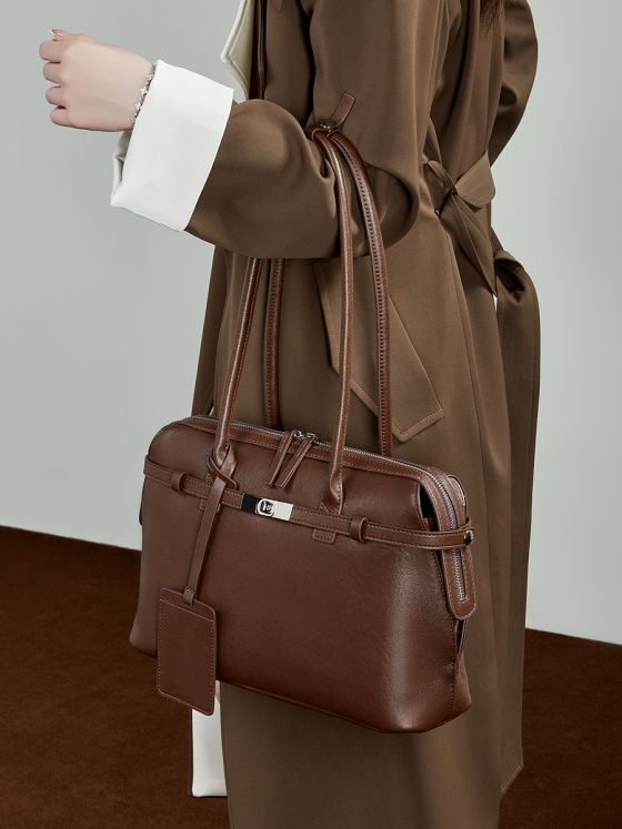 Elova Handcrafted Genuine Leather Tote Bag in Black - E789 view 6