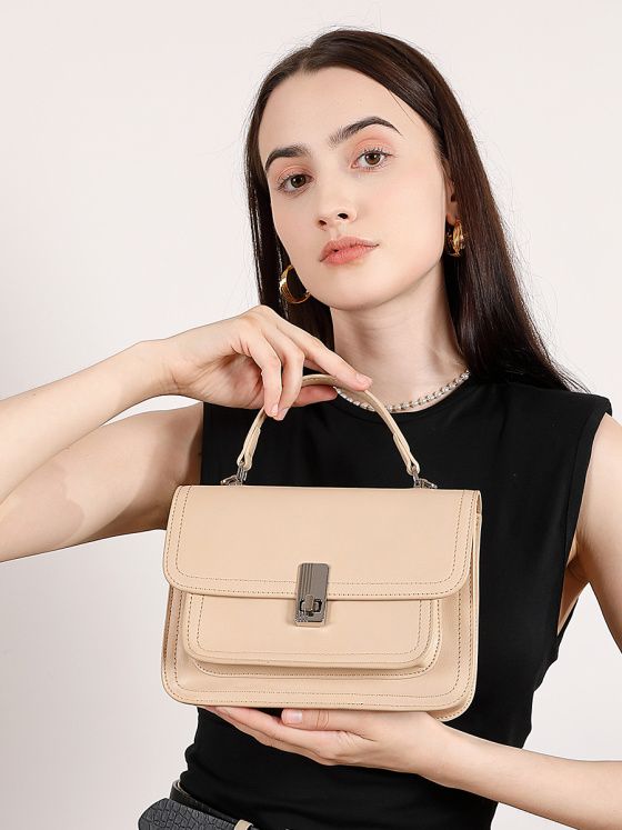 Elova Handcrafted Genuine Leather Crossbody Bag in Black - E683 view 6